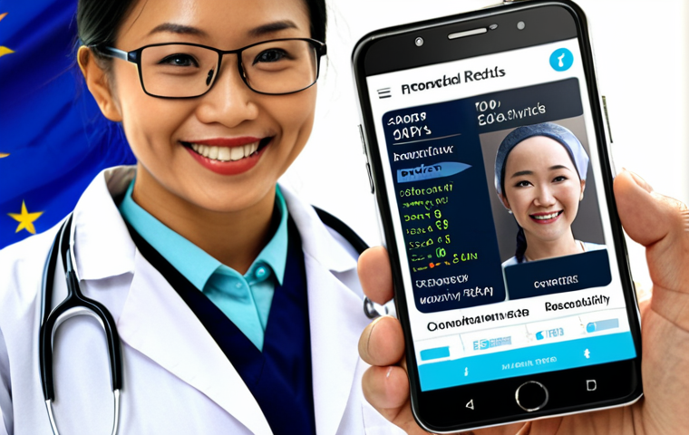 **

A secure digital ledger on a smartphone displaying encrypted medical records. A doctor is accessing the information while a patient smiles confidently. The background shows a modern clinic with the Malaysian flag subtly displayed. Focus on the security and accessibility aspects of blockchain technology in healthcare.

**